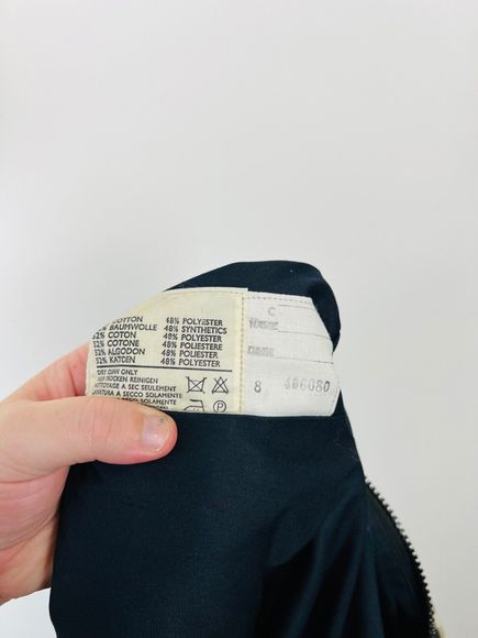 Aquascutum Vintage Mod Jacket 8 UK Navy Blue Check Lining Logo Classic - Picture 10 of 10